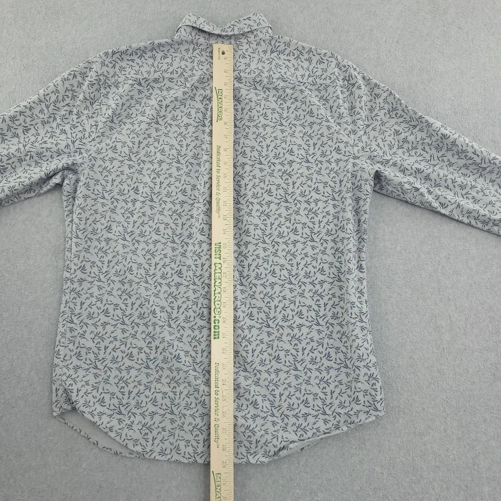 Banana Republic Shirt Mens L Gray Floral Long Sleeve Button Up Slim Fit Casual